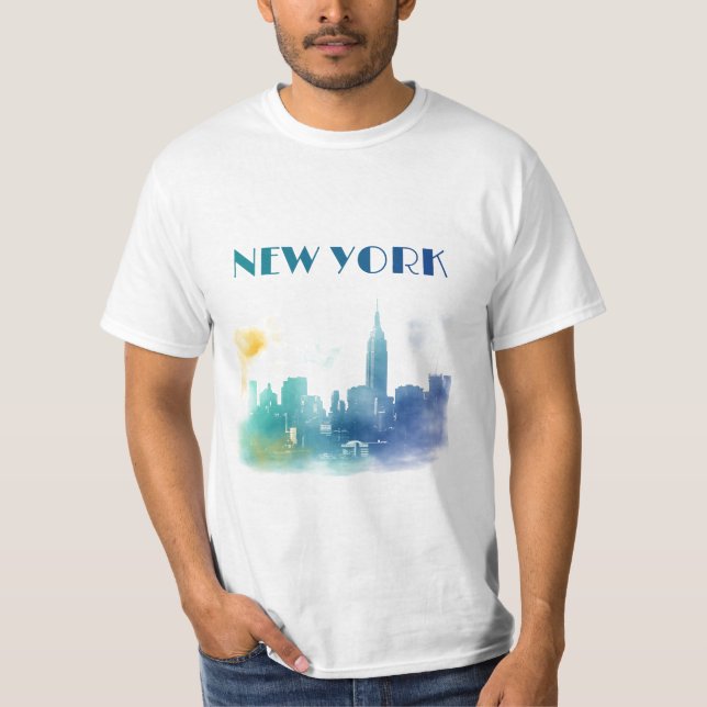 Camiseta Nova Iorque Skyline NYC Viagem da América Liberdad (Frente)