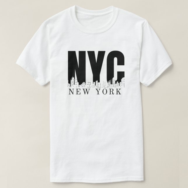 Camiseta Nova Iorque Skyline Retro Style Urbano (Frente do Design)