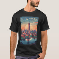 Nova Iorque Skyline Viagem Art Vintage