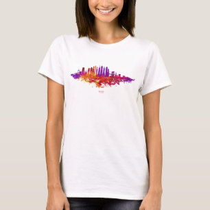 Camiseta Nova Iorque Skyline Watercolor em branco