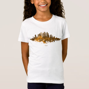 Camiseta Nova Iorque Skyline Watercolor em laranja