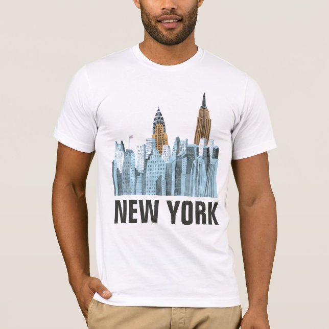 Camiseta Nova Iorque tirada mão, NY (Frente)