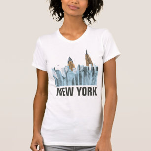 Camiseta Nova Iorque tirada mão, NY