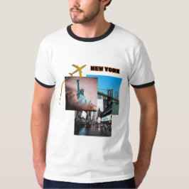 Camiseta Nova Iorque Vibes - Colagem Urbana de Viagem