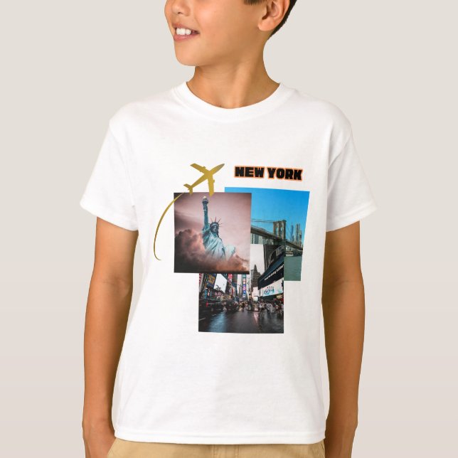 Camiseta Nova Iorque Vibes - Colagem Urbana de Viagem (Frente)