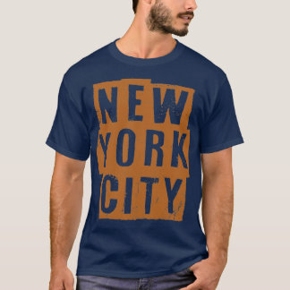 Camiseta Nova Iorque Vintage Texto Dourado Escuro