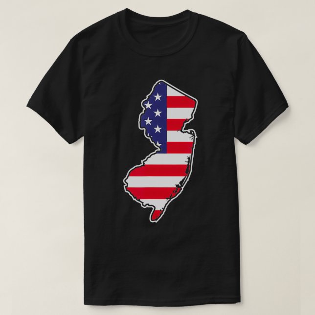 Camiseta Nova Jersey EUA Sinalizador de Estado Americano Pa (Frente do Design)
