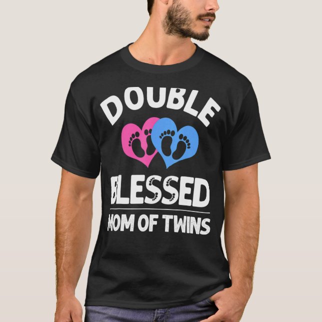 Camiseta Nova Mãe De Gêmeos Para Mulheres Anúncio Da Mãe (Frente)