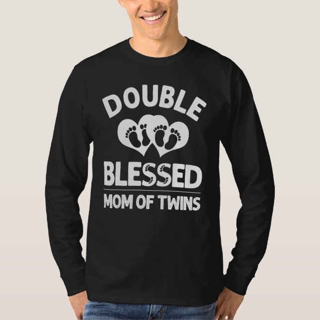 Camiseta Nova Mãe Engraçada De Gêmeos Presentes Para Mulher (Frente)