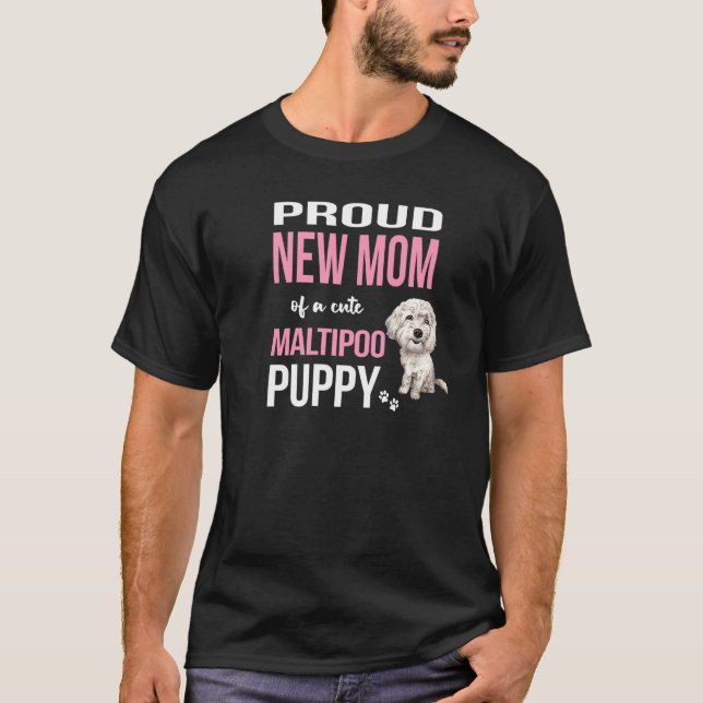 Camiseta Nova Mãe Orgulhosa De Um Cachorro De Na moda De Ma (Frente)