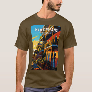 Camiseta Nova Orleans Louisiana Viagem Art Vintage TSirt