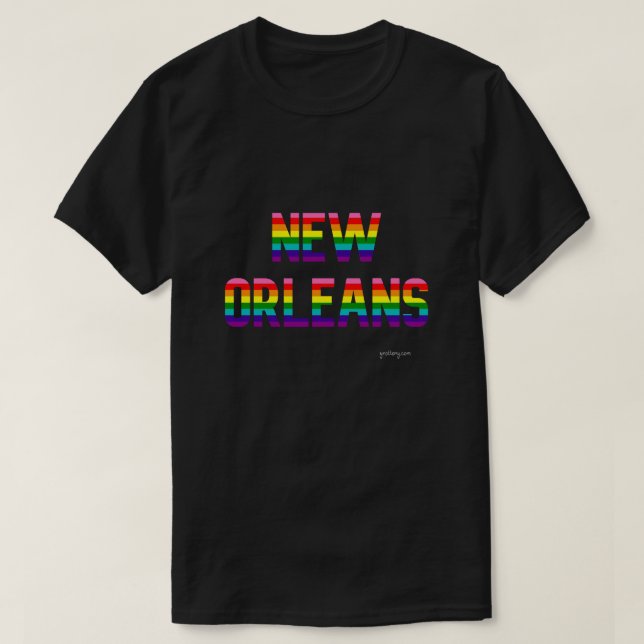Camiseta Nova Orleans Orleans Orleans Pride Arco Arco-Íris  (Frente do Design)