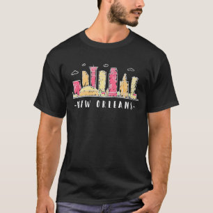 Camiseta Nova Orleans Skyline Pride Vintage Louisiana 1