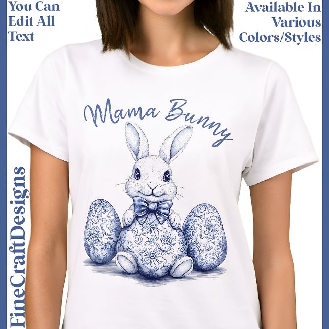 Camiseta Nova ou Esperada Mãe Floral Bunny 02 Páscoa T-Shi (Criador carregado)