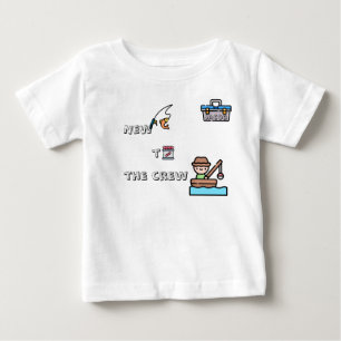 Camiseta "Nova para a tripulação" Pesca Personalizável AZUL