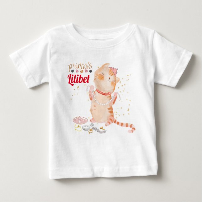 Camiseta Nova Princesa Lilibet Cute Kitten Chamada Baby (Frente)