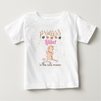 Camiseta Nova Princesa Lilibet Cute Kitten Chamada Baby
