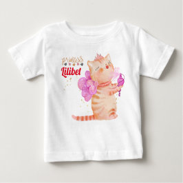 Camiseta Nova Princesa Lilibet Cute Kitten Chamada Baby B