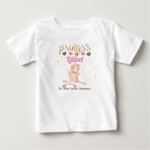 Camiseta Nova Princesa Lilibet Cute Kitten Chamada Bebê