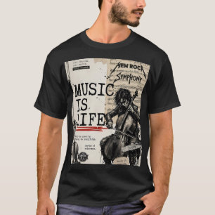 Camiseta Nova Sinfonia de Rock Música É Vida Cello - NRS 10