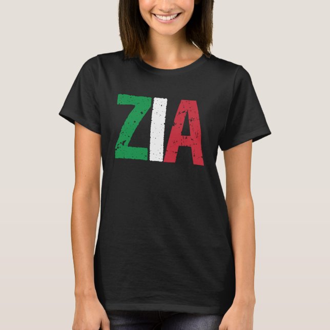 Camiseta Nova Tia Italiana Zia Orgulhosa Unti Italiano (Frente)