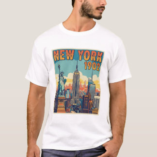 Camiseta Nova York 1902 - Tee Gráfico Retroativo do Skyline
