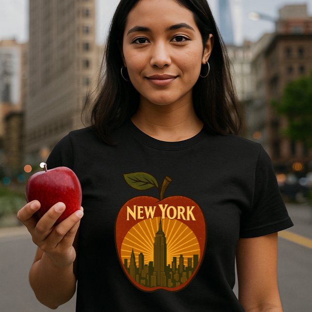 Camiseta Nova York Big Apple Retro Art Deco (Criador carregado)