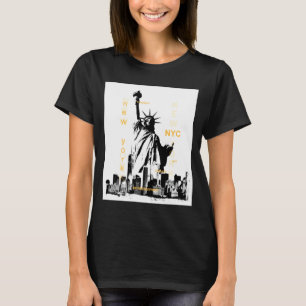 Camiseta Nova York Brooklyn Ponte Estátua da Liberdade Masc