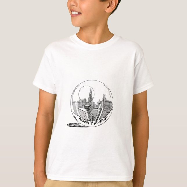 Camiseta Nova York numa bola de vidro (Frente)
