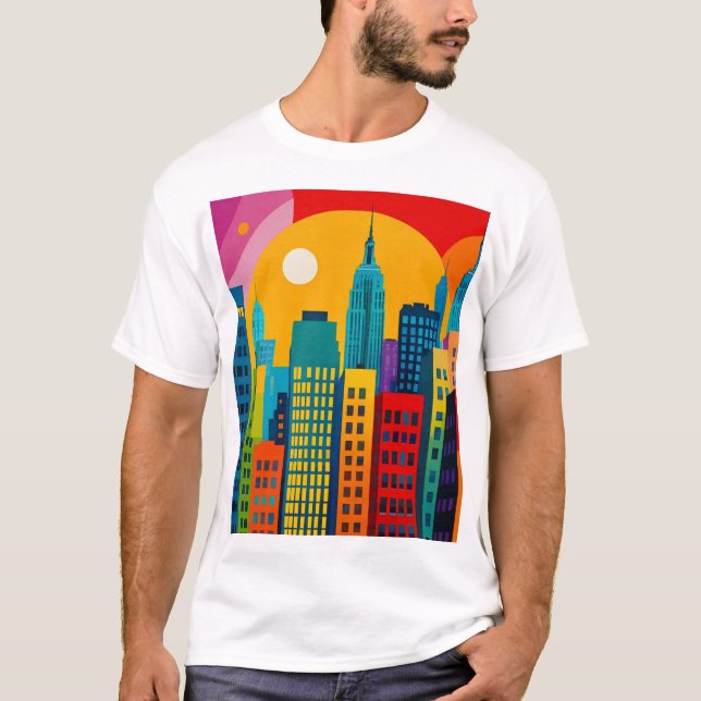 Camiseta Nova York Pop Art (Frente)