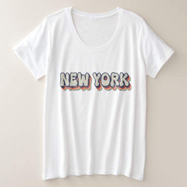 Camiseta Nova York Retro Anos 80 Cidade Cromada (Frente do Design)