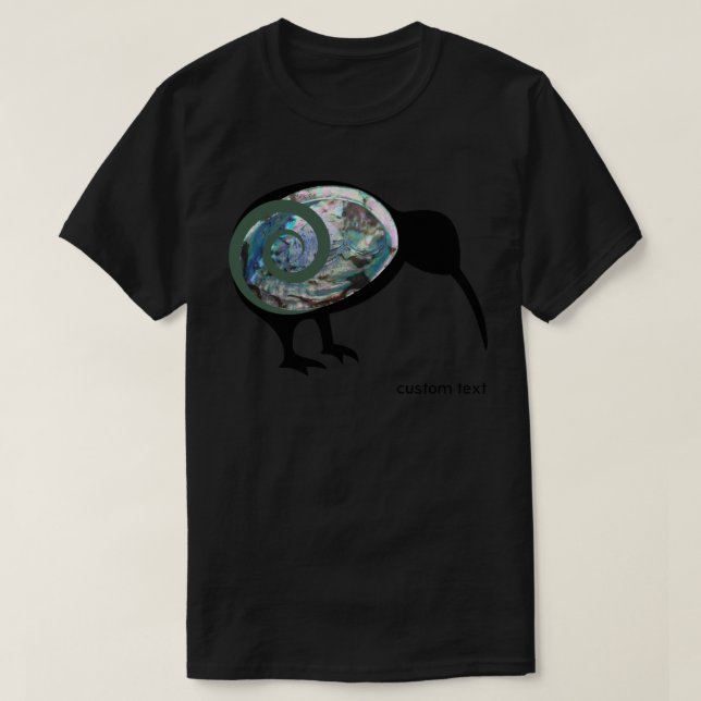 CAMISETA NOVA ZEALAND KIWI BIRD PAUA BLACEN VERDE FERN KORU (Frente do Design)