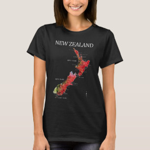 CAMISETA NOVA ZEALAND KIWI POHUTUKAWA MAPA