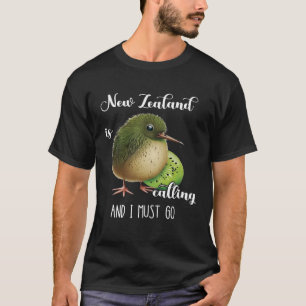 Camiseta Nova Zelândia Chama Kiwi Bird Willife B