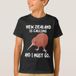 Camiseta Nova Zelândia Está Chamando Pássaro Kiwi Animal Si