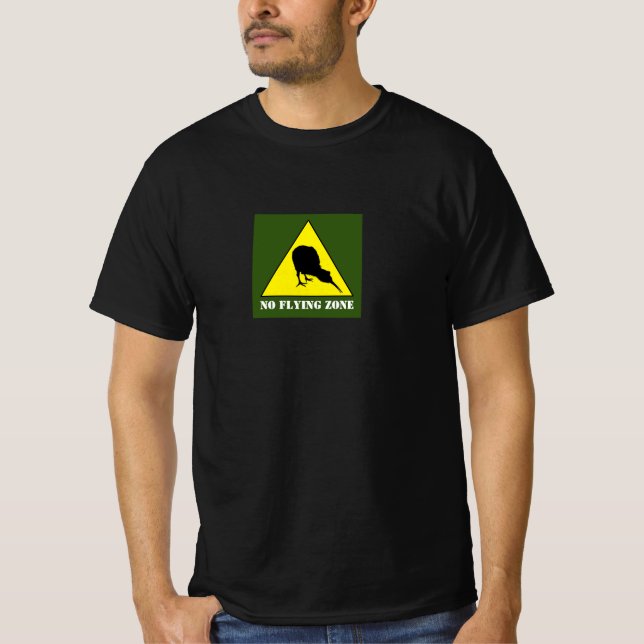 Camiseta Nova Zelândia, Kiwi Bird & No Flying Zone /Aotearo (Frente)