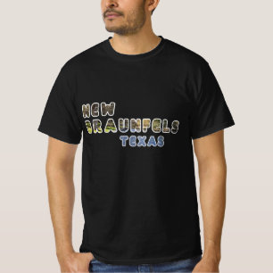 Camiseta Novas Braunfels Coloridas Topografia da Cidade Ale