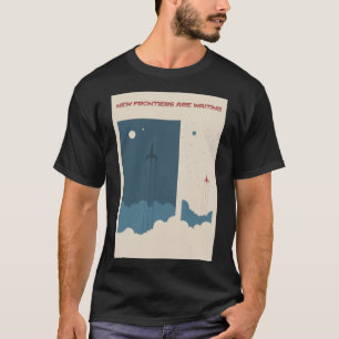 Camiseta Novas fronteiras estão aguardando a propaganda de