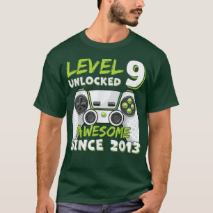 Camiseta Nove 9 anos BDay Son Boy Engraçado Jogador 9º 9 an