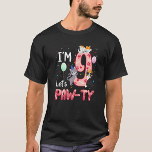 Camiseta Nove Aniversário Gatinha Gatinho 9 Anos