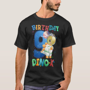 Camiseta Nove aniversários Dino Space Boys, 9 anos Astronau