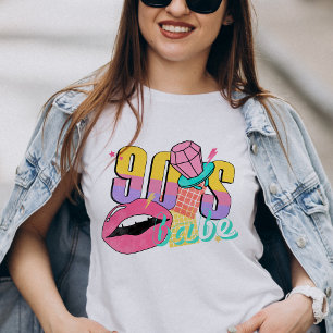 Camiseta Nove anos, Babe Retro Groovy Brilhante Colorido