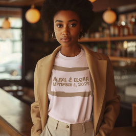 Camiseta Nove anos de Brown Text Wedesmaids'