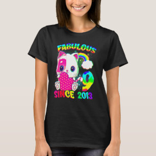 Camiseta Nove anos de idade Garota de Gato Fabulosa e Bonit