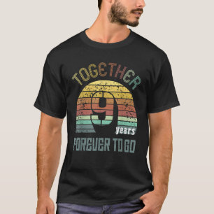 Camiseta Nove Anos De Presentes De Aniversário De Casamento