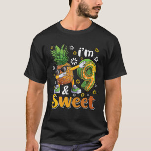 Camiseta Nove Anos Menina De Aniversário De Abacaxi Doce Fr