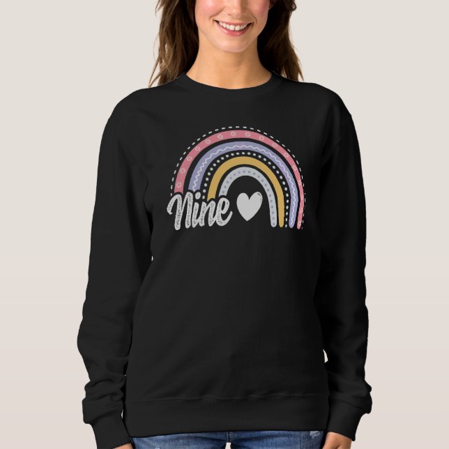Camiseta Nove anos, nono aniversário, nona menina Chuva ceg (Frente)