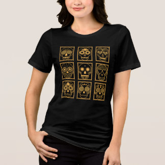 Camiseta Nove Crânios de Açúcar Día De Los Muertos