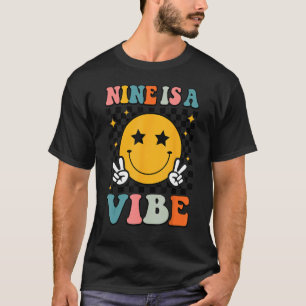 Camiseta Nove É Uma Vibe 9º Aniversário, Garotas 9 Ys
