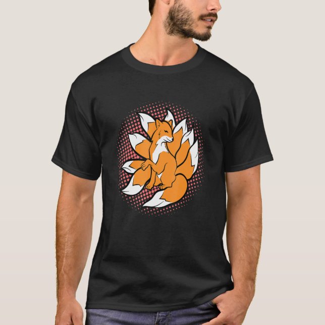 Camiseta Nove Kitsune Japonês Fox Kami Inari Para Gi (Frente)